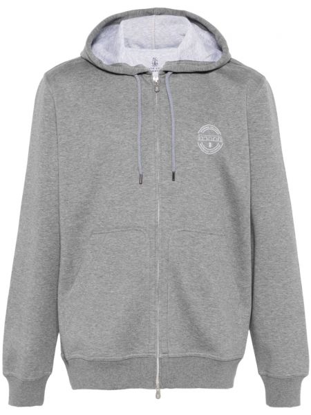 Baskılı hoodie Brunello Cucinelli gri