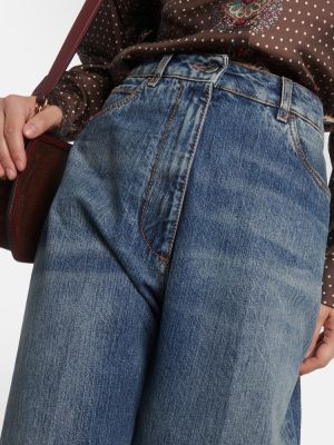 Voľné džínsy s vysokým pásom Etro modrá
