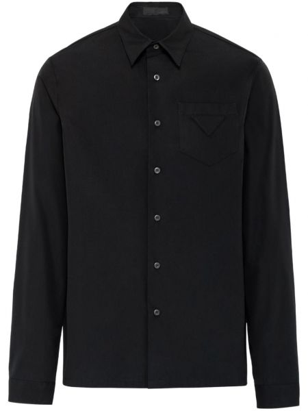 Βαμβακερό πουκάμισο Prada μαύρο