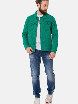 Джинсовая куртка Cipo & Baxx зеленая