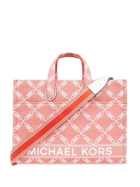 Geantă shopper din bumbac din jacard Michael Michael Kors