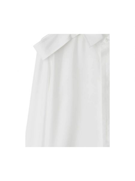 Camisa de seda manga larga con hombreras Burberry blanco