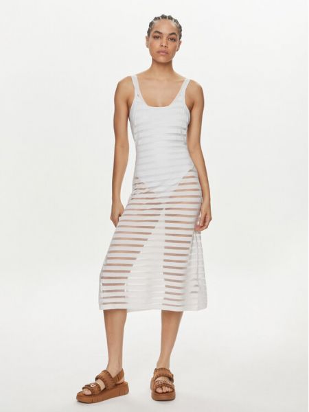 Priliehavé šaty Calvin Klein Swimwear biela