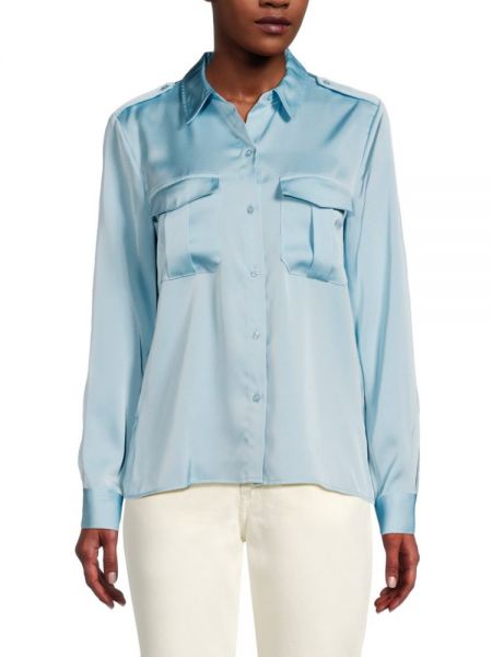Атласная рубашка на пуговицах с карманами Calvin Klein