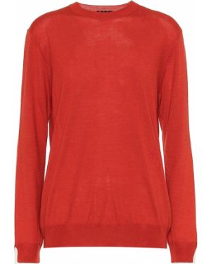 Кашмирен копринен пуловер Loro Piana червено
