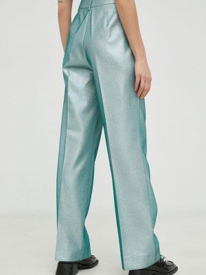 Jednobarevné kalhoty s vysokým pasem Bruuns Bazaar modré