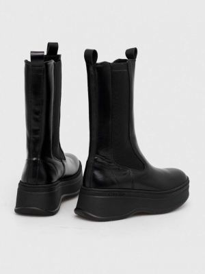 Kožené chelsea boots na platformě Calvin Klein černé