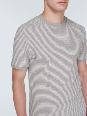 Džerzej pruhované bavlnené tričko Thom Browne sivá