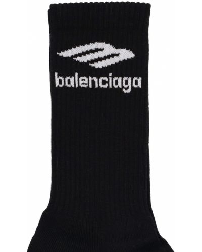 Bombažne nogavice Balenciaga črna