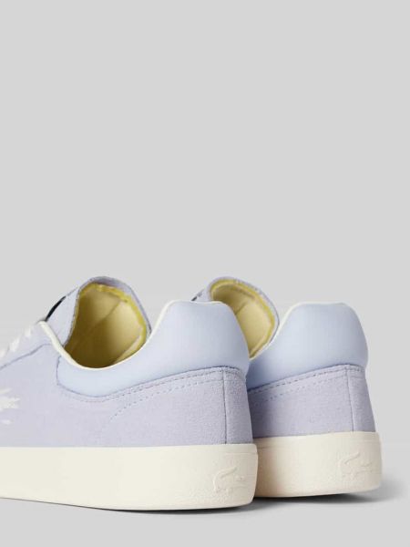 Sneakersy skórzane w jednolitym kolorze Lacoste niebieskie