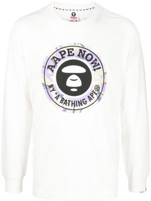 Koszulka bawełniana z nadrukiem Aape By A Bathing Ape biała