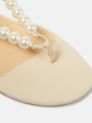 Sandalias con perlas de cuero Magda Butrym blanco