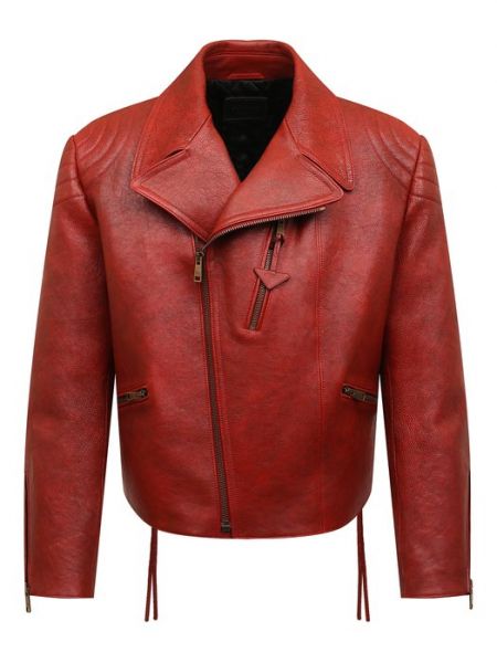 Кожаная куртка Prada красная