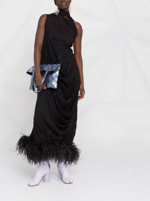 Sukienka długa w piórka Maison Margiela czarna