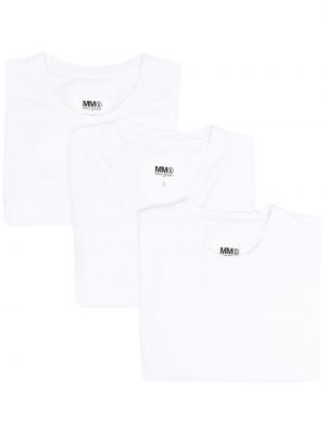 Chemise avec manches courtes Mm6 Maison Margiela blanc
