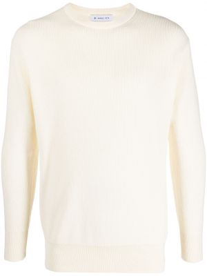 Памучен пуловер бродиран Manuel Ritz бяло