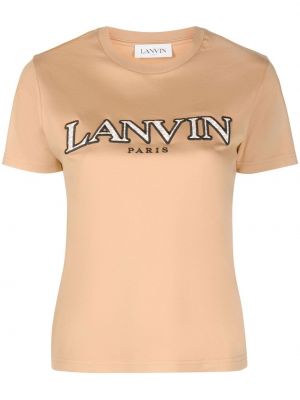 Тениска с принт Lanvin бежово