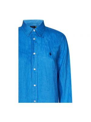 Blusa con bordado de lino Ralph Lauren azul