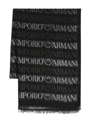 Echarpe en jacquard Emporio Armani noir