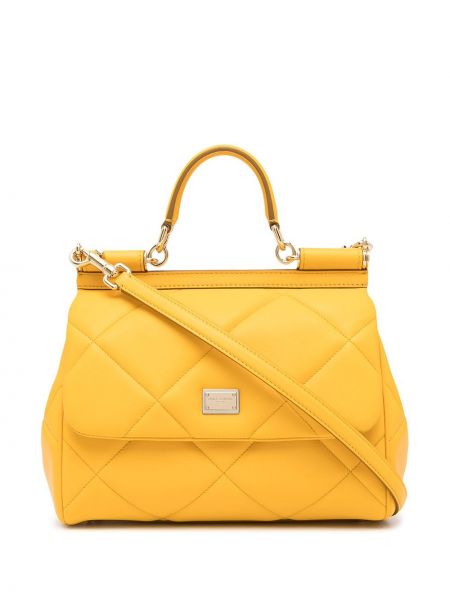 Bolsa de hombro acolchada Dolce & Gabbana amarillo