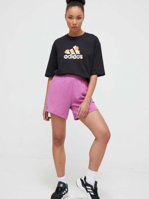 Kratke hlače visoki struk Adidas Originals ružičasta