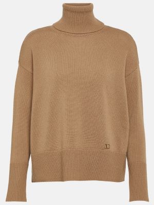 Кашемировый свитер с высоким воротником Valentino коричневый