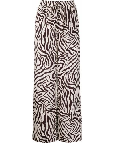 Pantaloni de mătase cu imagine cu model zebră P.a.r.o.s.h.