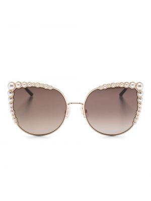 Слънчеви очила с перли Carolina Herrera златисто