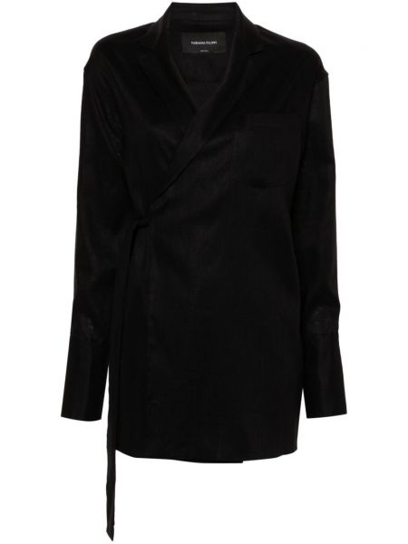 Jachetă lungă de in Fabiana Filippi negru