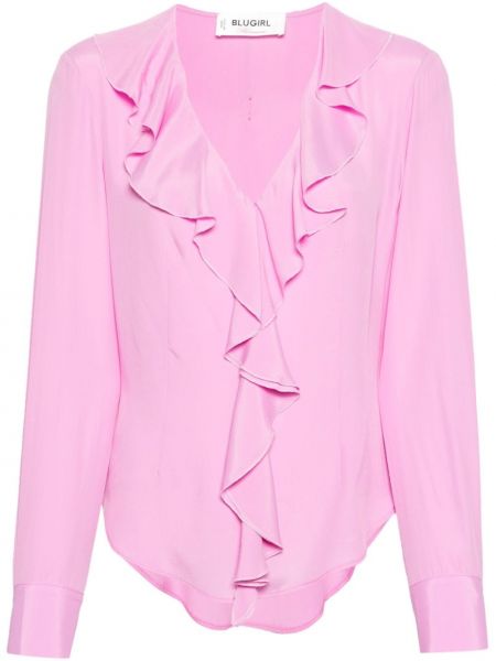 Μπλούζα από σιφόν Blugirl ροζ
