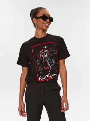Tricou cu croială lejeră Karl Lagerfeld negru