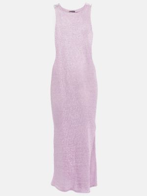 Saténové midi šaty Tom Ford fialové