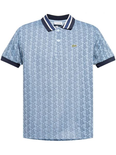 Poloshirt med broderier i jacquard stof Lacoste blå