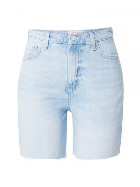 Voľné priliehavé džínsové šortky Guess modrá