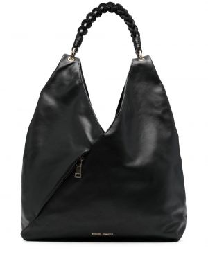 Плетени чанта за ръка Officine Creative черно