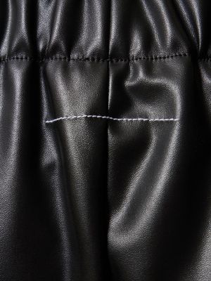 Kožené kalhoty z imitace kůže Mm6 Maison Margiela černé