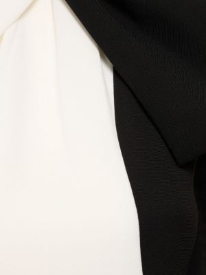 Asymetrické dlouhé šaty s mašlí Roland Mouret bílé