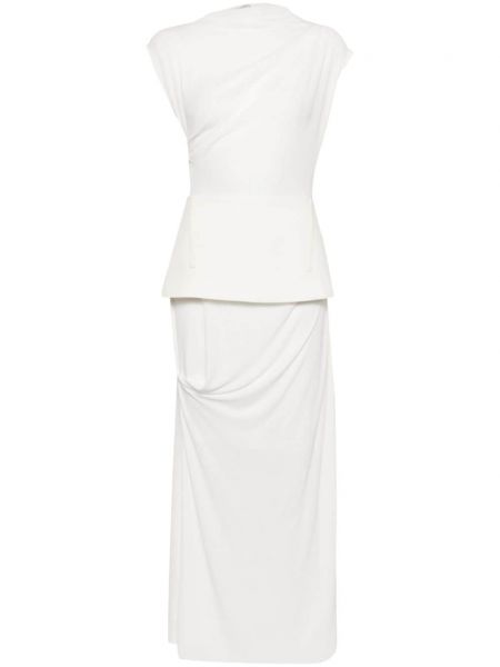 Пеплум вечерна рокля от джърси Chats By C.dam бяло