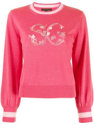 Džemperis ar izšuvumiem Shiatzy Chen rozā
