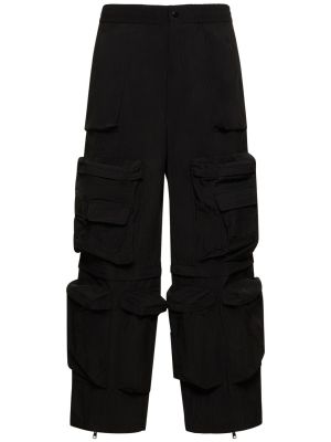 Pantaloni cargo din nailon cu croială lejeră Diesel negru