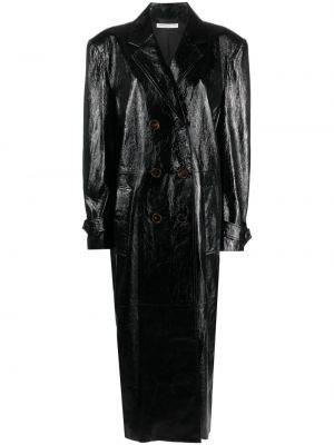 Kožený kabát Alessandra Rich čierna
