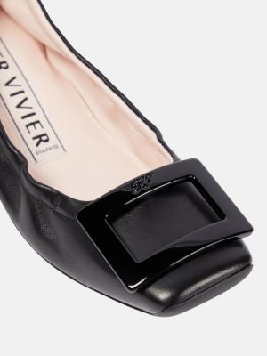 Bőr balerina cipők Roger Vivier fekete