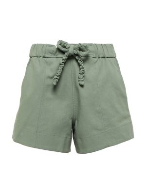 Pantaloni scurți din bumbac Ganni verde