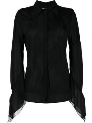 Drapovaný košeľa Victoria Beckham čierna