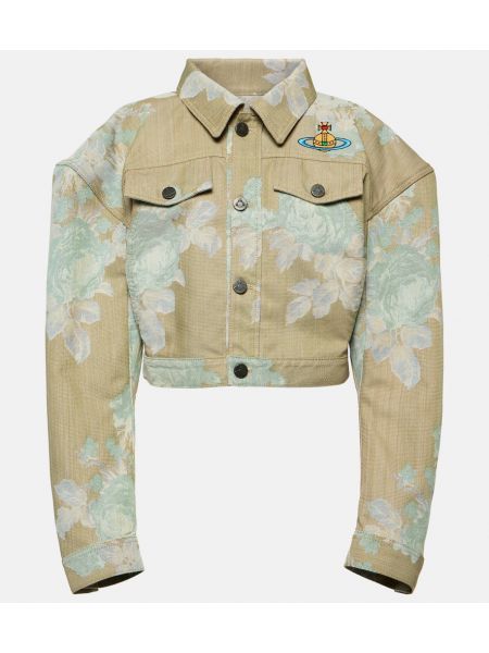 Denim jakna s cvetličnim vzorcem Vivienne Westwood zelena