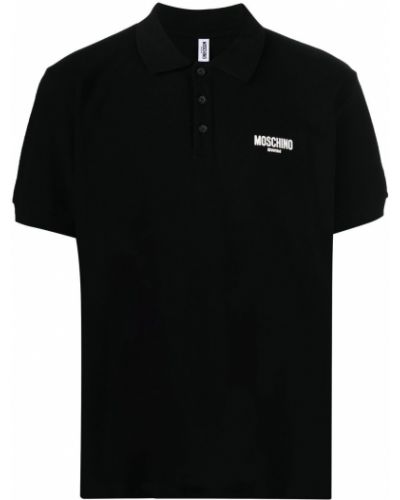 Polo con stampa Moschino nero