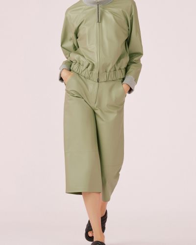 Кожаная куртка Fabiana Filippi, зеленая