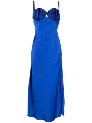 Saténové midi šaty Rachel Gilbert modrá