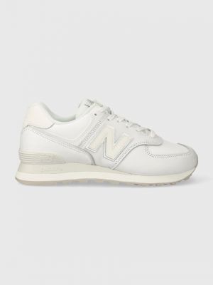 Sneakersy skórzane New Balance 574 białe