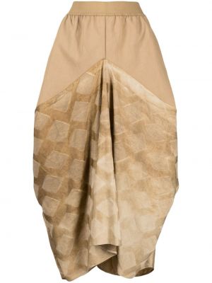 Drapované žakárové dlouhá sukně Uma Wang hnědé